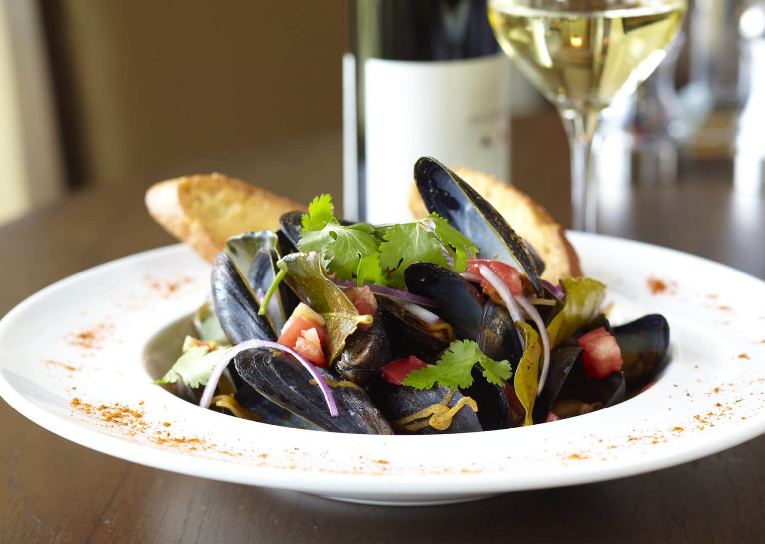 fine dining mussels appetizer